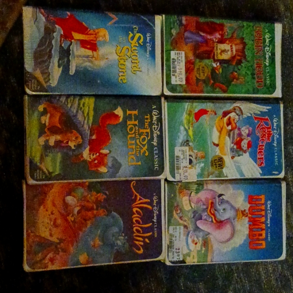 Set of 6 Disney Black Diamond VHS Tapes